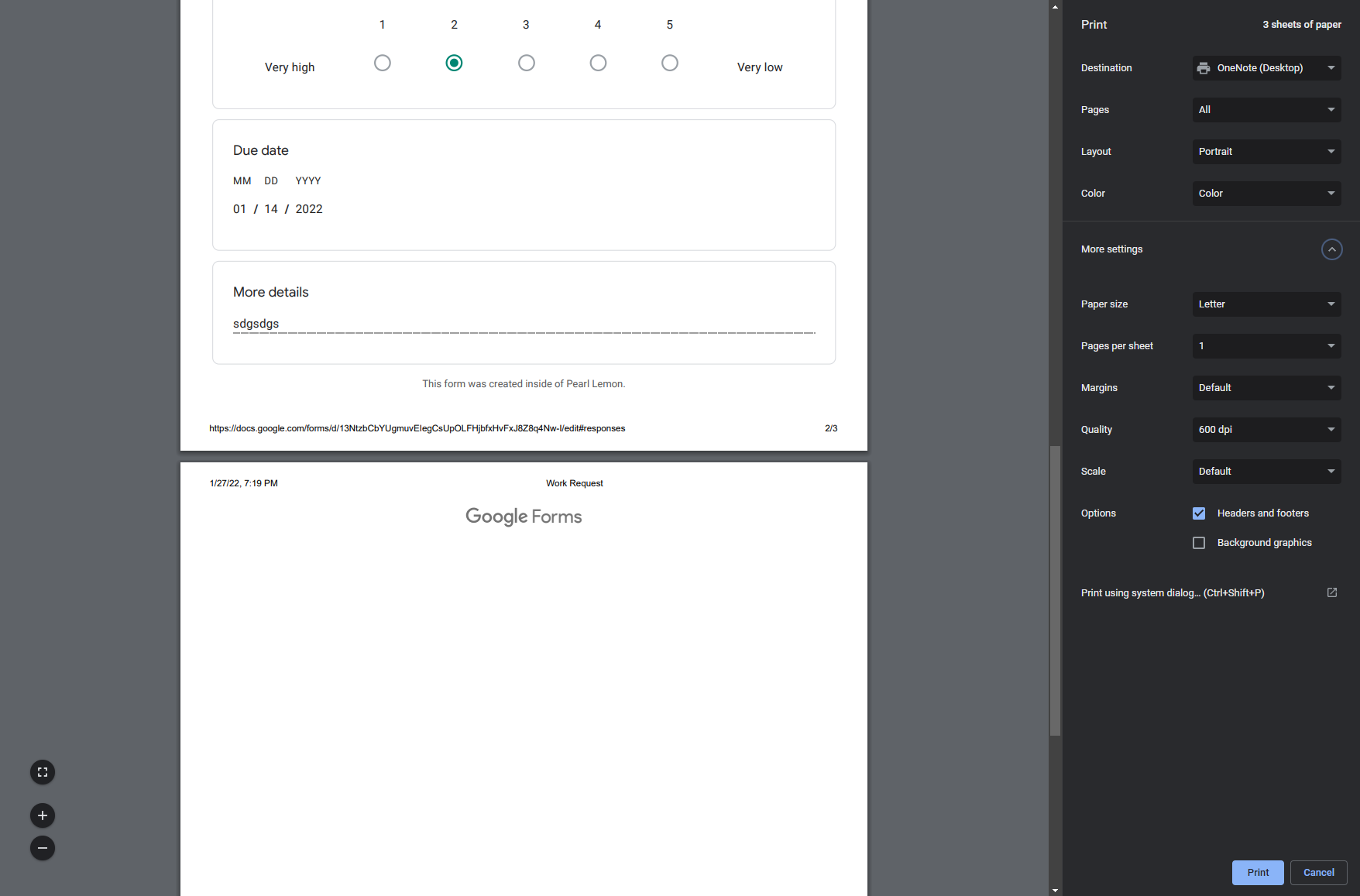 Layout and Colour Settings