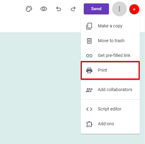 Print a Google Form